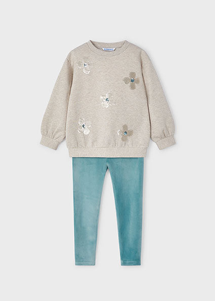 Mayoral Girls Velvet Legging and Jumper Set AW24