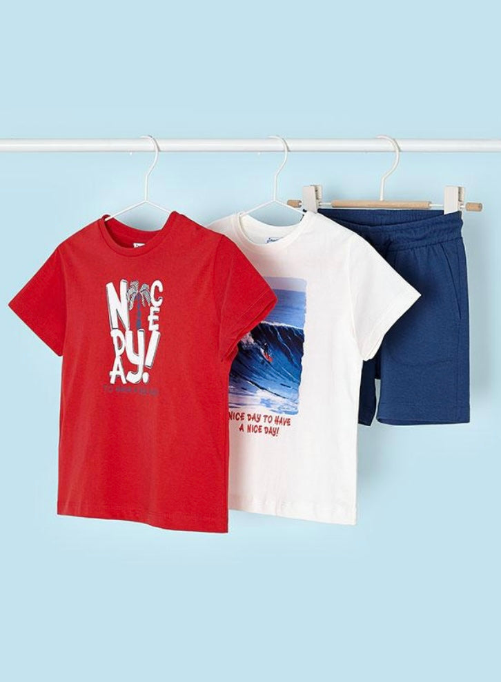 Mayoral Boys 2 Pack T shirt and Short Set SS24