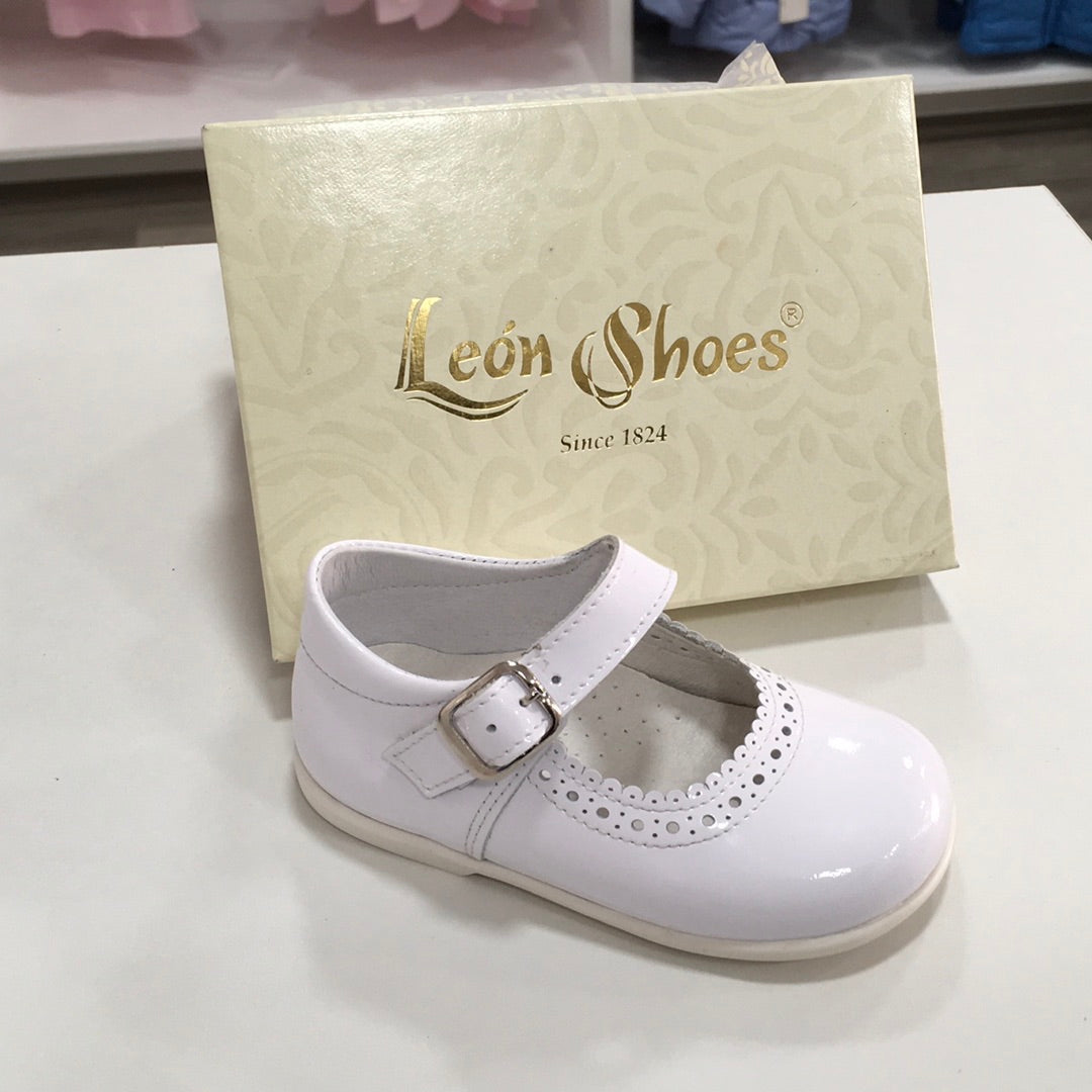 Leon Shoes White Patent