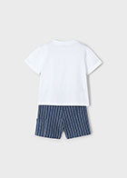 Mayoral Boys Stripe Shorts And T-Shirt SS25