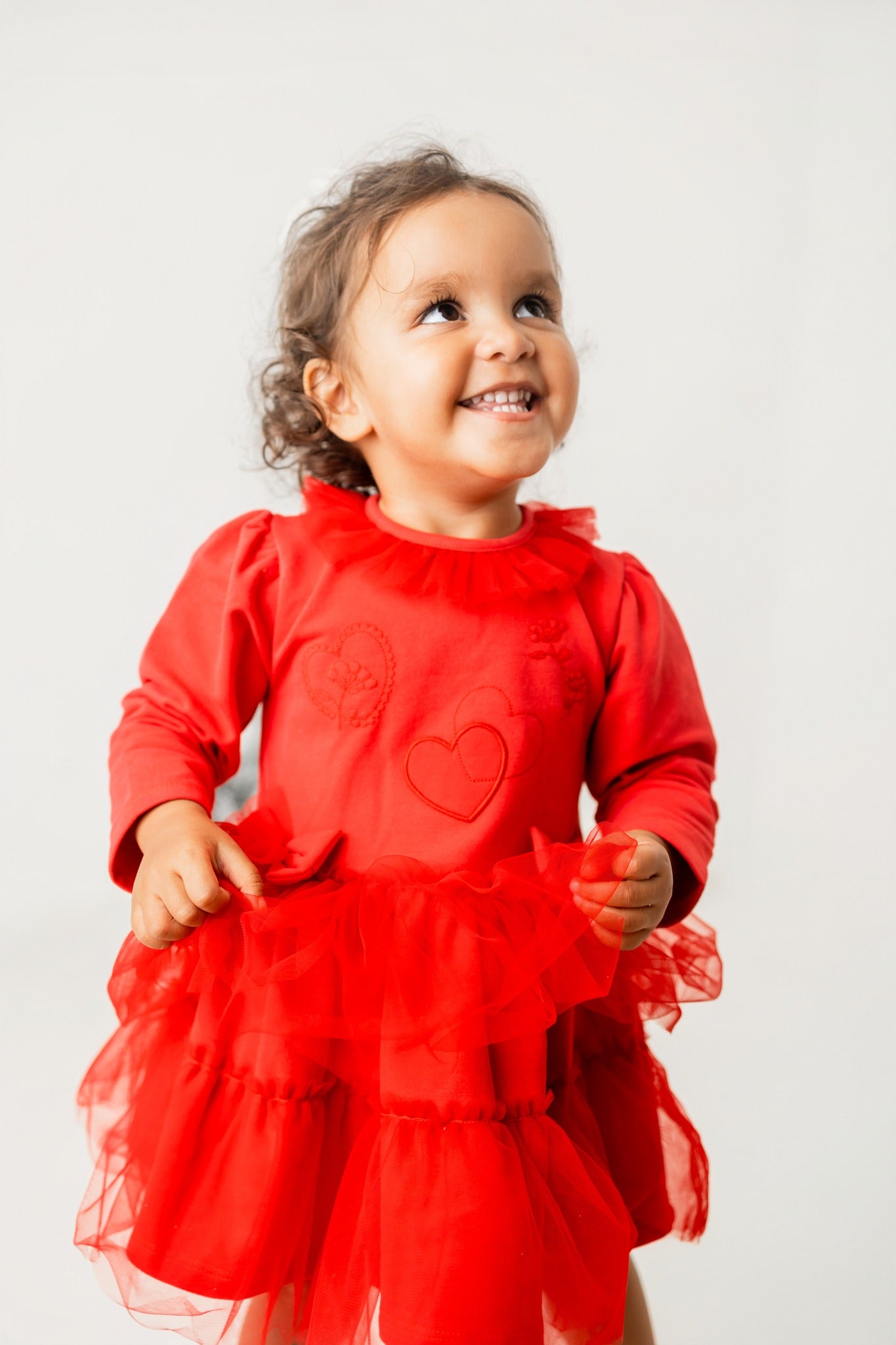 Pastels & Co Girls Red Tulle Dress AW25 Diana