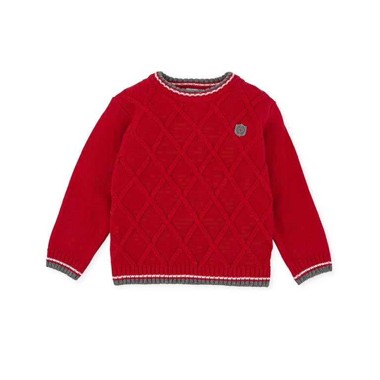 Tutto Piccolo Boys Red Knitted Jumper AW