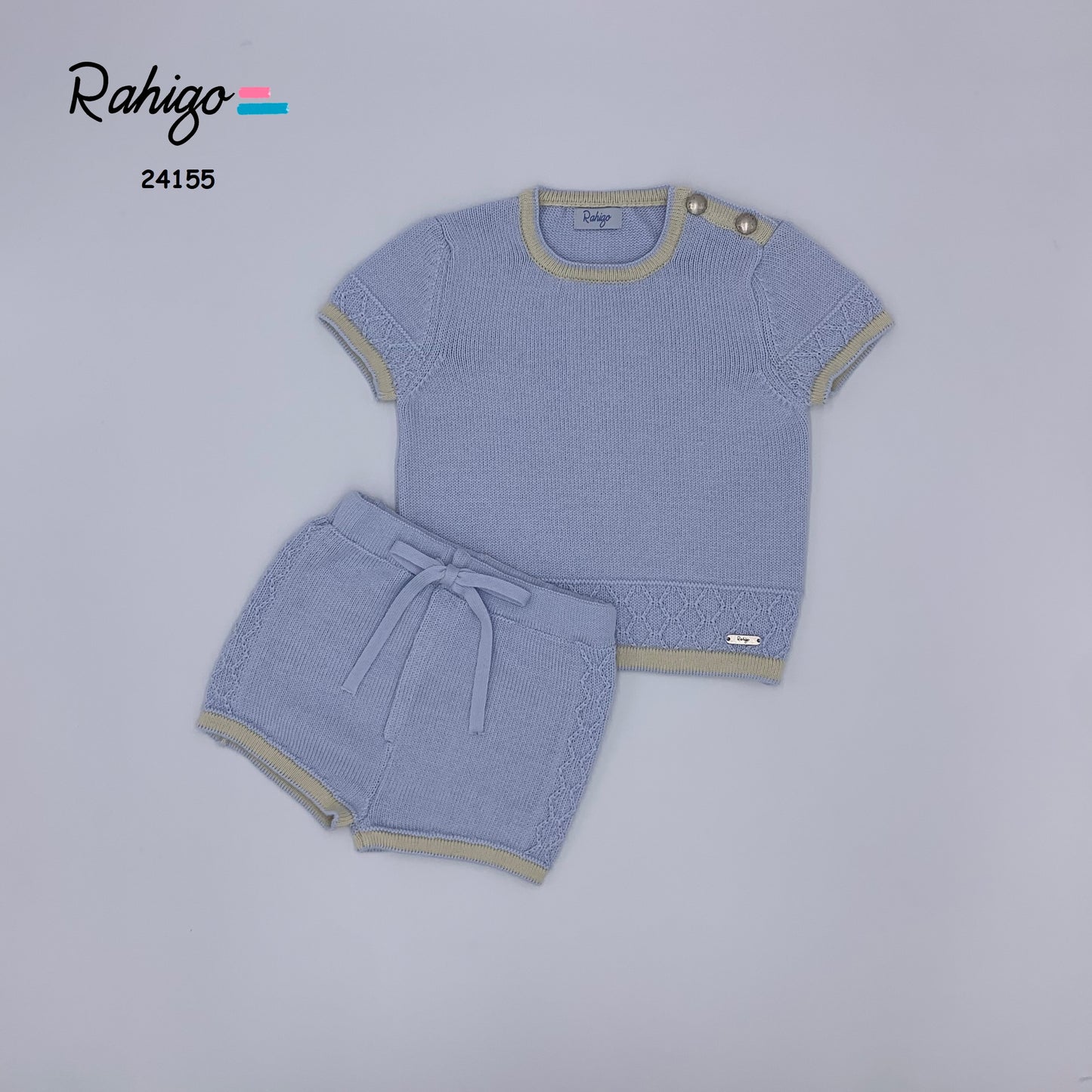 Rahigo Boys 2 Piece Blue/Cream Short Set SS24