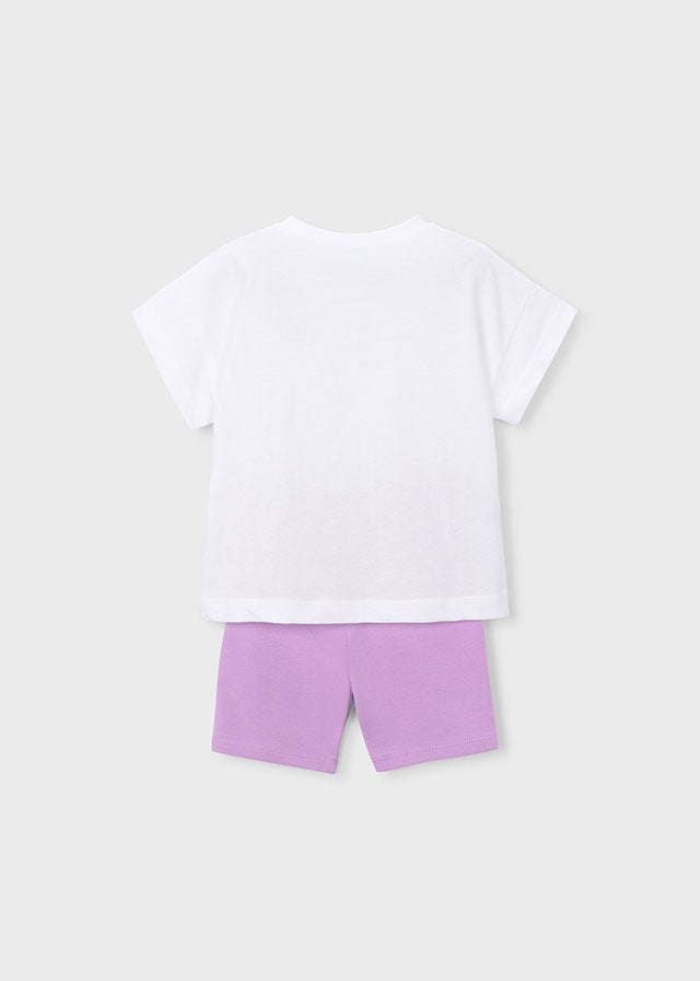 Mayoral Girls Short Set Shoe Design (Lilac) SS26