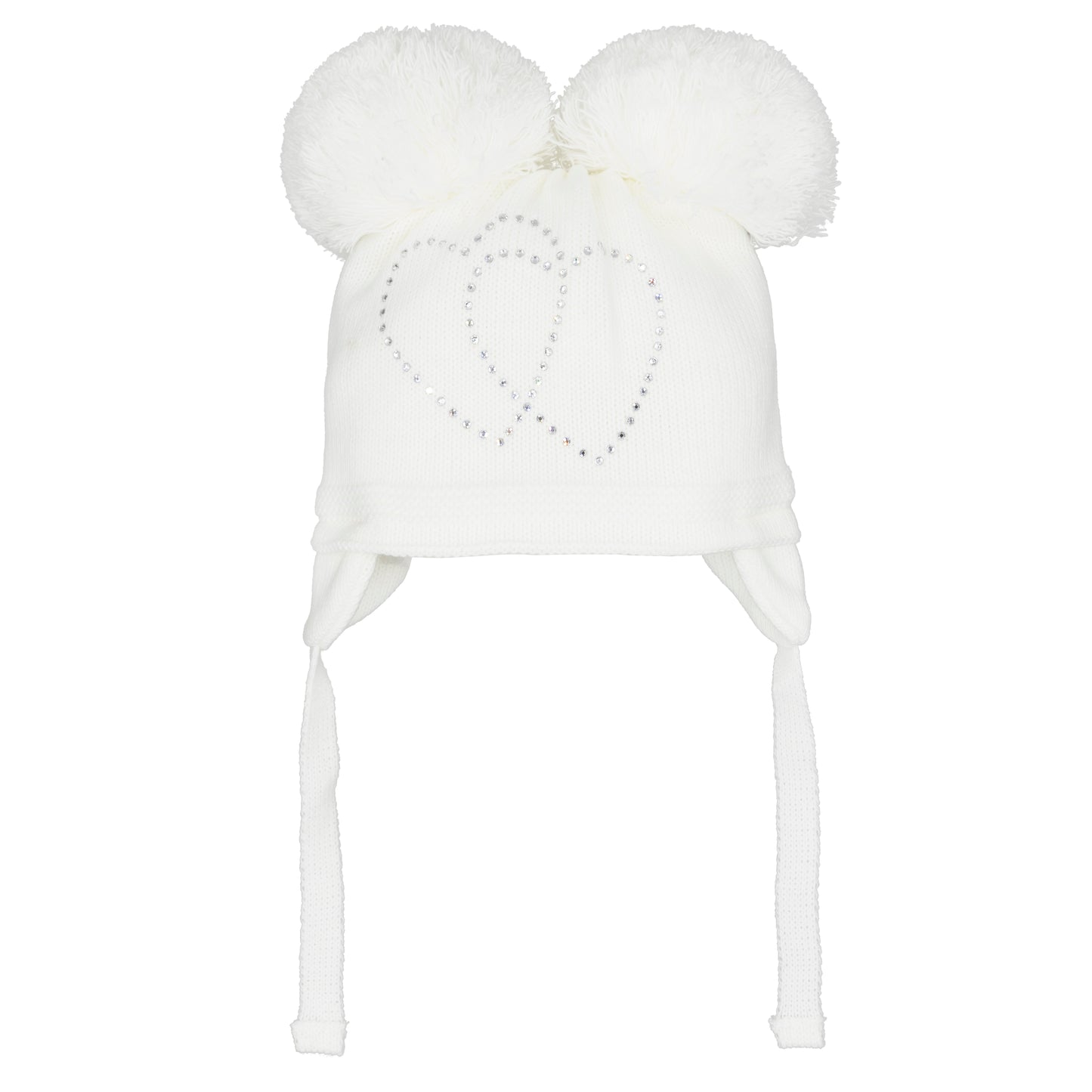 Pastels & Co Girls Andie Double Pom Pom Heart Hat