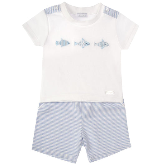 Amore Boys Little Fish T Shirt and Short Set SS24