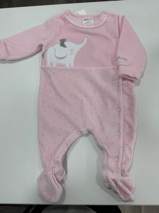 Tutto Piccolo Girls Elephant Velour Babygrow AW24