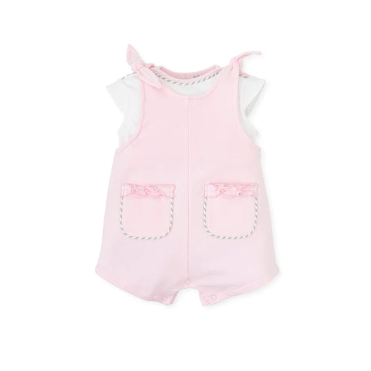 Tutto Piccolo Girls 2 Piece Short Dungaree Set SS24