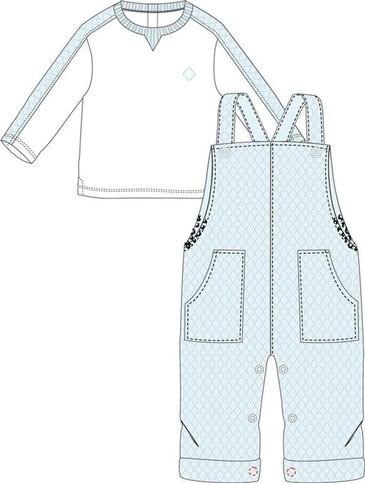 Tutto Piccolo Boys Blue Dungaree Set AW24