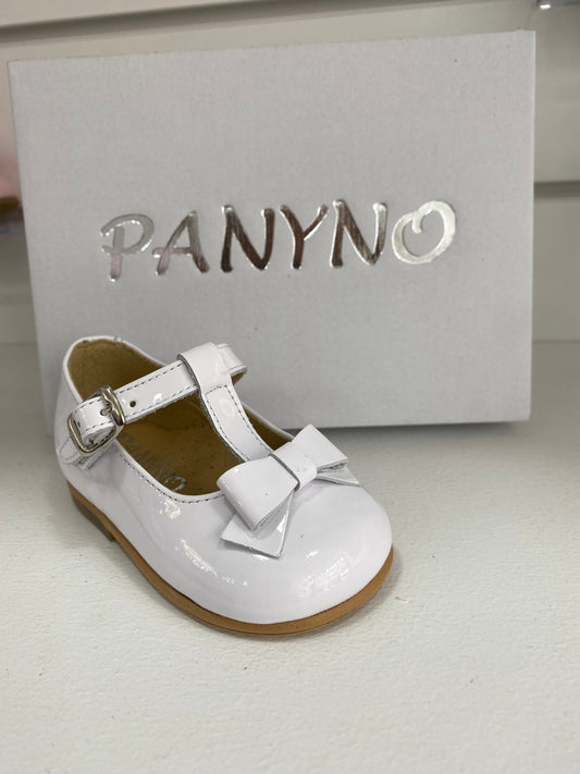 Panyno Girls White Bow Shoes