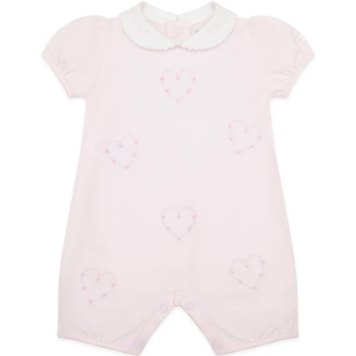 Emile Et Rose Girls Heart Romper Pink and White (Jody) SS25