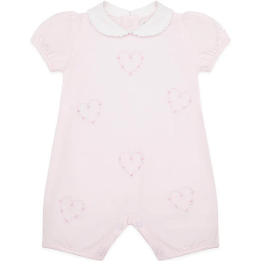 Emile Et Rose Girls Heart Romper Pink and White (Jody) SS25