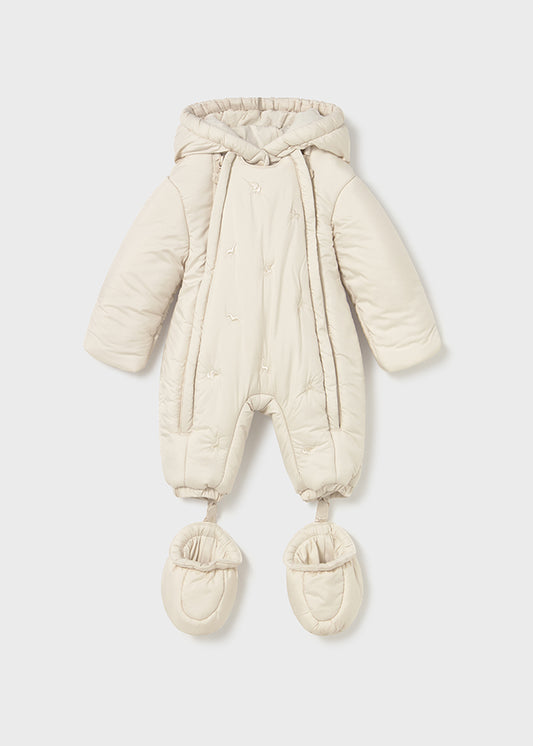 Mayoral Unisex Cream Snowsuit With Hood AW25