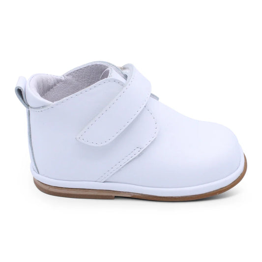 Borboleta Boys Leather Velcro Boots Sergio (White&Blue)