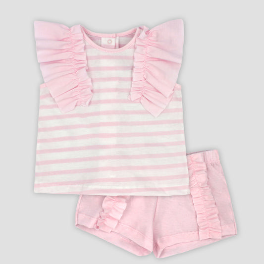 Rapife Girls Pink Stripe Short Set SS25