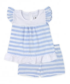 Rapife Girls Pale Blue Frill Short Set SS24