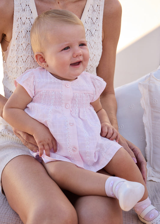 Mayoral Girls Pink Flower Design Dress And Pants SS26