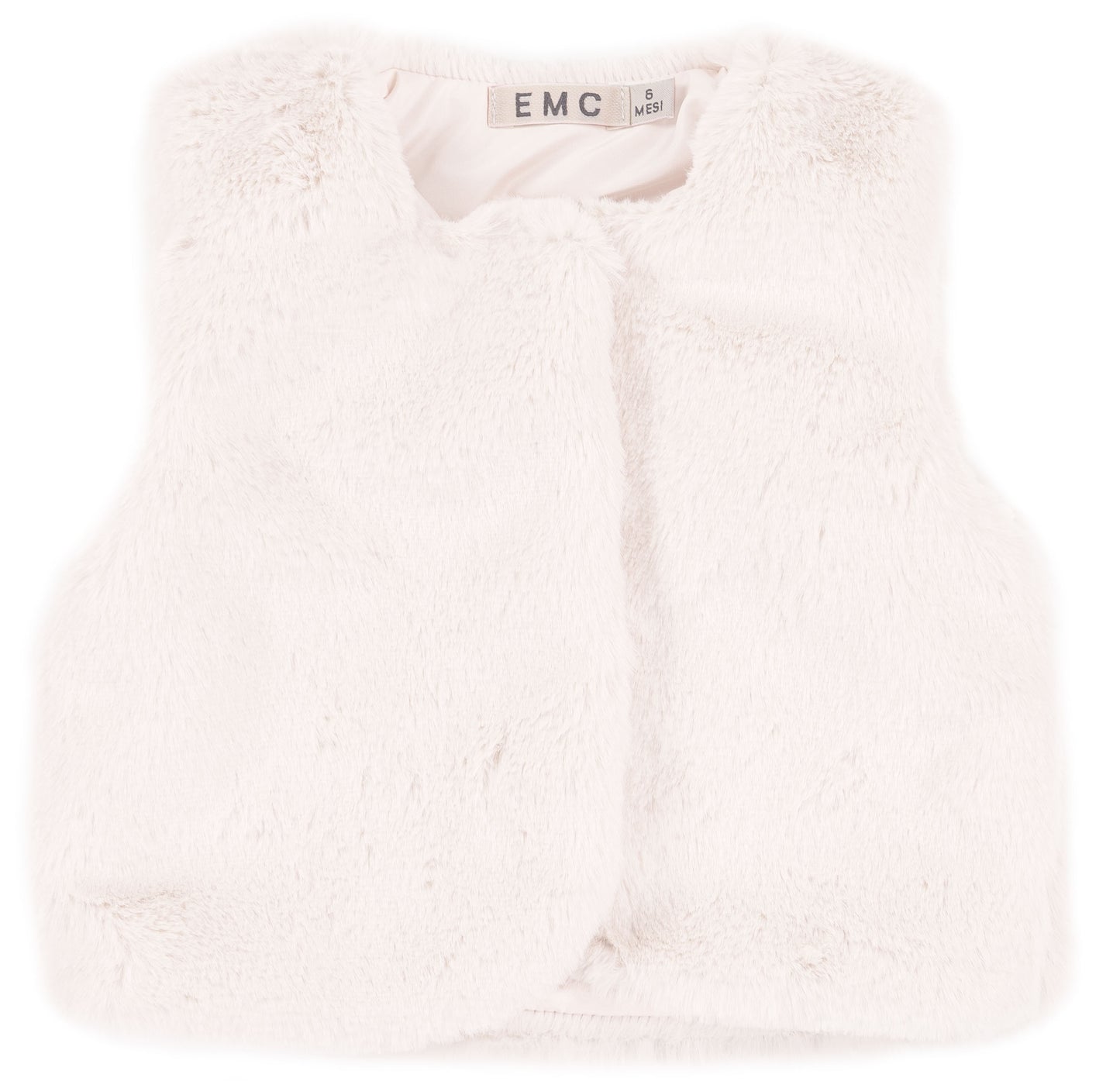 EMC Girls Ivory Faux Fur Gilet AW25