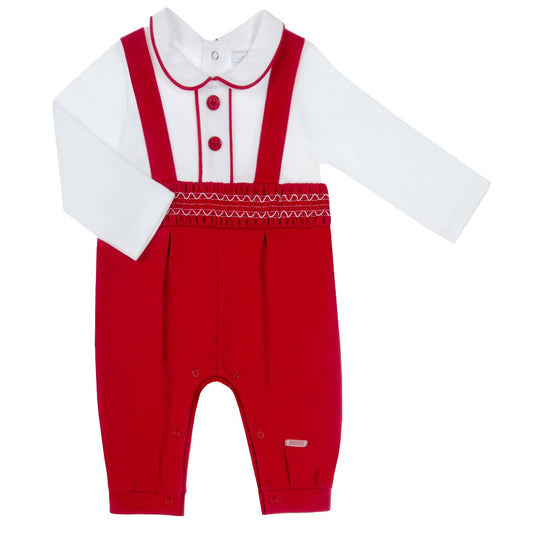 Amore Boys Red Mock Dungaree AW24