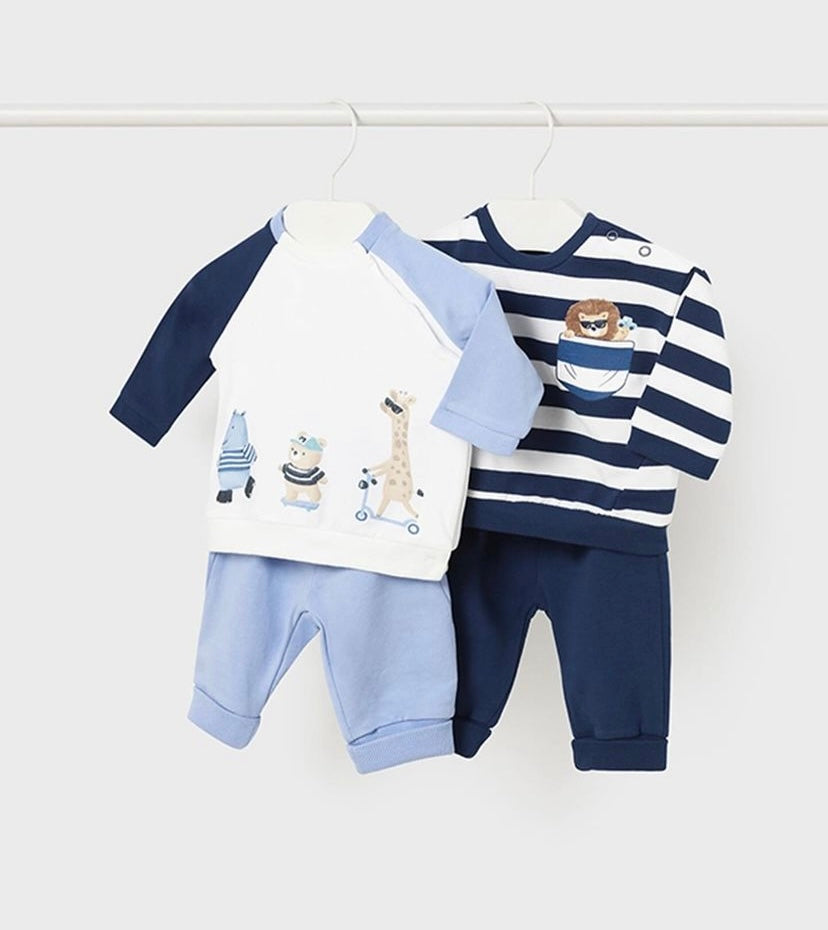 Mayoral Boys 2 Pack Blue Animal Outfit Set SS24