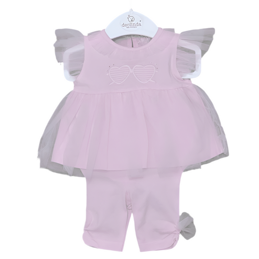 Deolinda Girls Legging Pink Tulle Set (Sunglasses Design) SS25