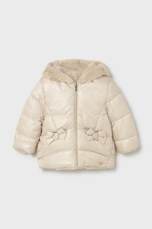 Mayoral Girls Reversible Fur Jacket Stone AW25