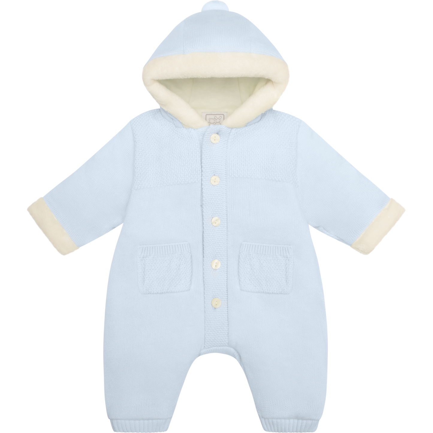 Emile Et Rose Boys Blue Knitted Snowsuit Without Feet Kane AW25