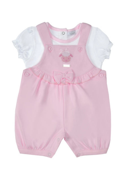 Amore Girls Bow Dungaree Set SS24