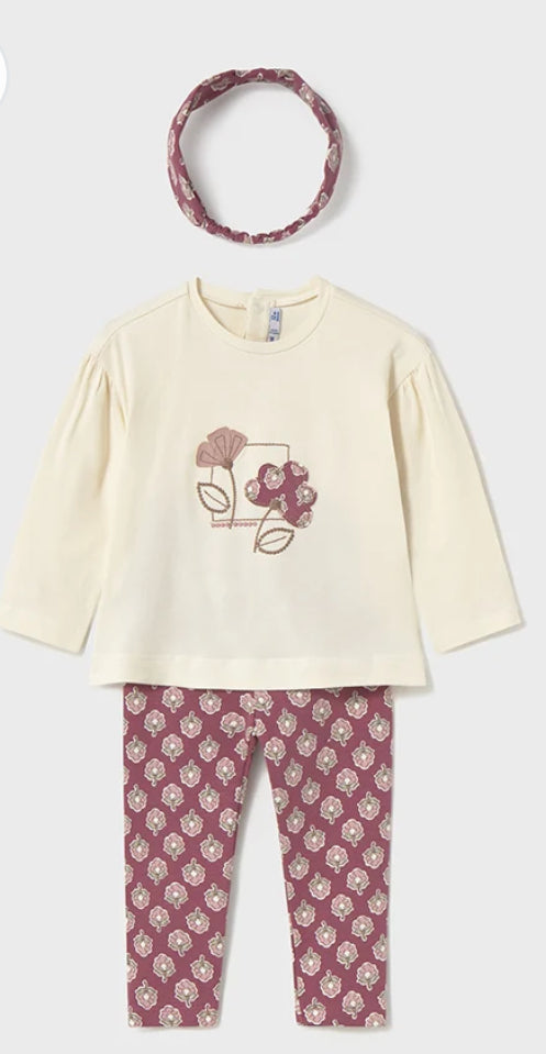 Mayoral Girls 3 Piece Legging Set With Hairband AW25