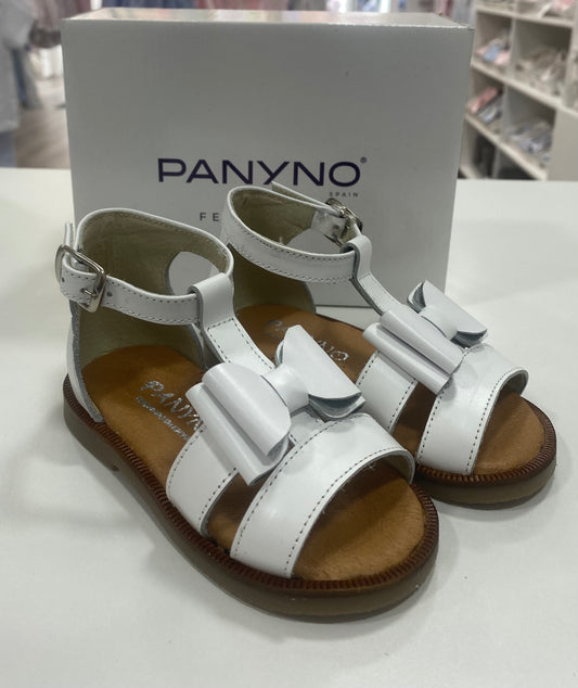 Panyno Girls White Leather Sandals (Gladiator Style)
