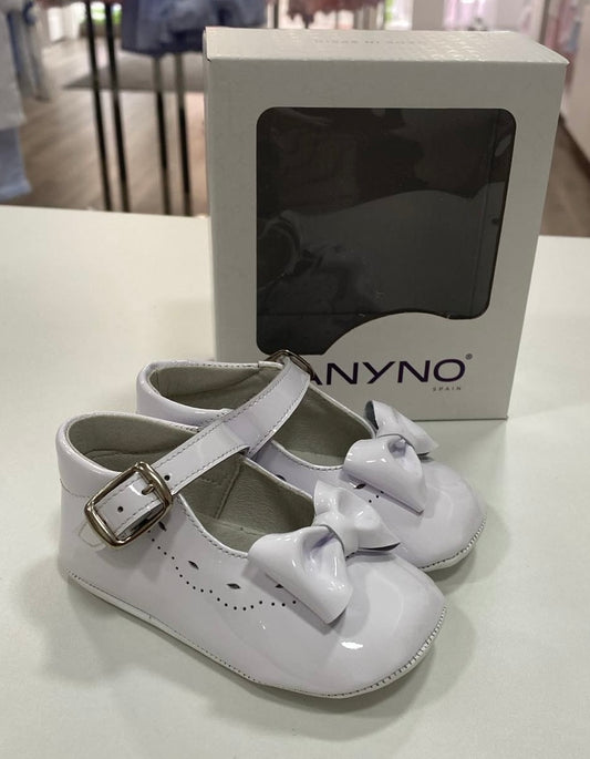 Panyno Girls White Patent Soft Shoes
