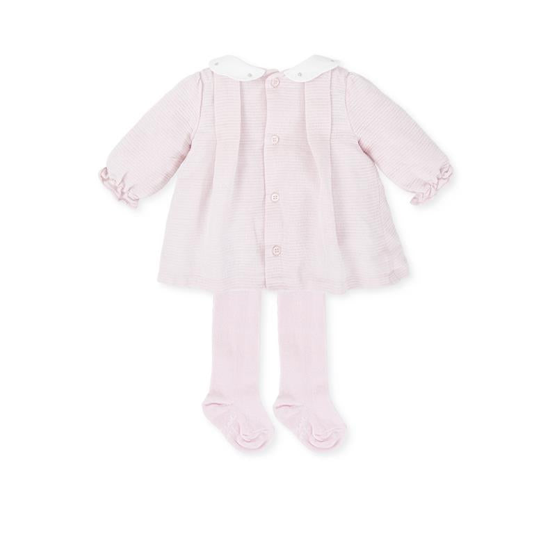 Tutto Piccolo Girls Pink Dress With Tights AW