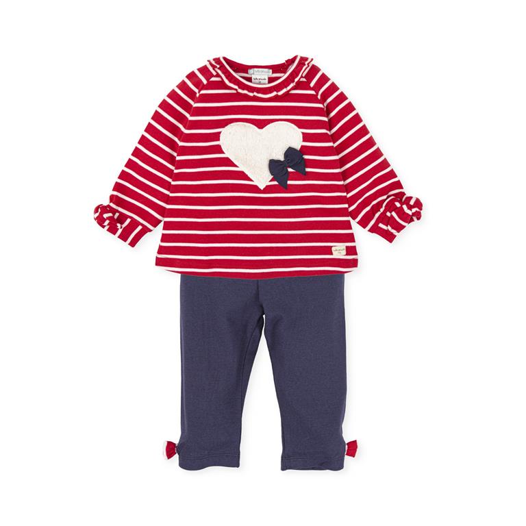 Tutto Piccolo Girls Red/Navy Legging Set AW