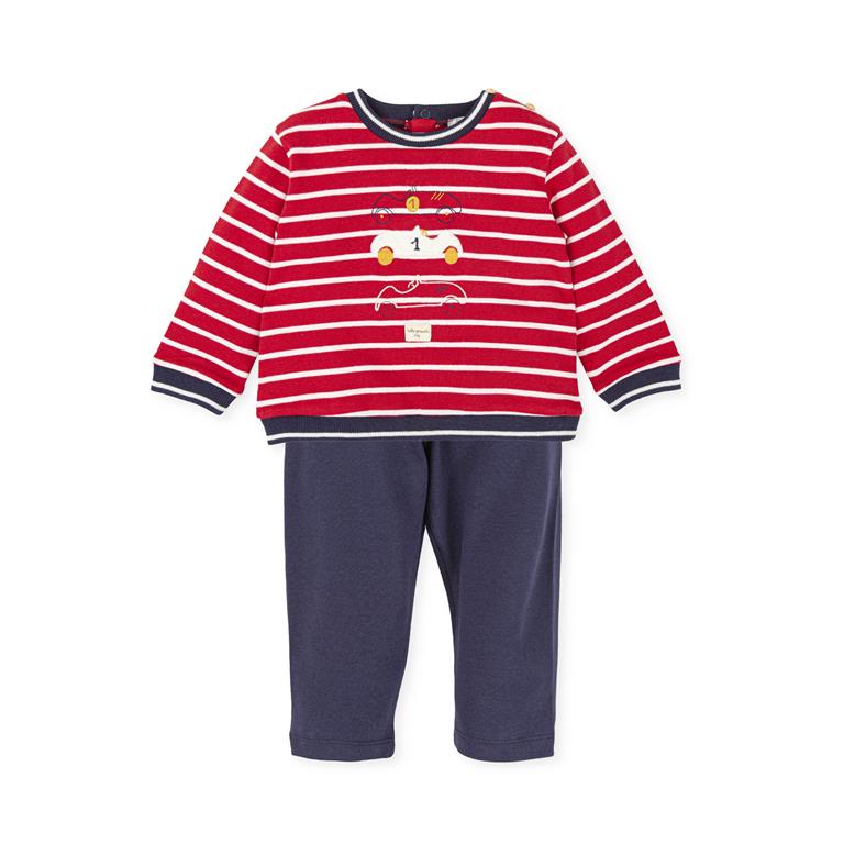 Tutto Piccolo Boys Red/Navy Trouser Set AW