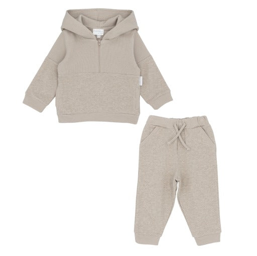 Pastels & Co Boys Beige 2 Piece Hooded Tracksuit AW25 Anderson