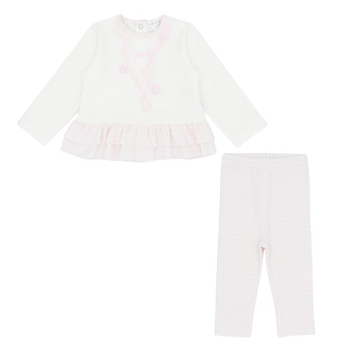 Pastels & Co Girls Pink Chic Checked Legging Set AW25 Cora