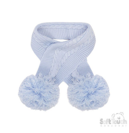Soft Touch Scarf In Pink Blue or White  12-24M