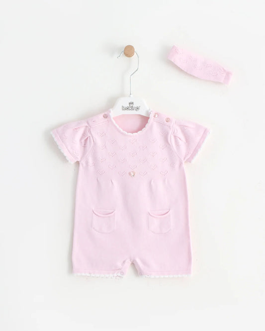 Leo King Girls Pink Romper With Hairband