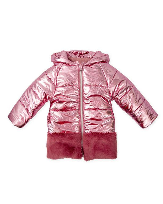 Tutto Piccolo Girls Pink Metallic Jacket AW25