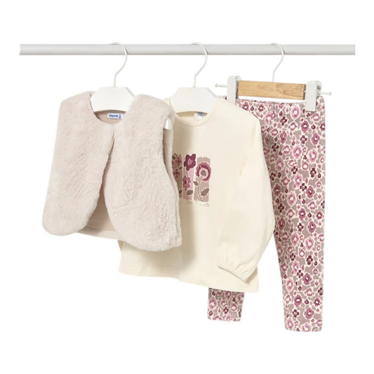 Mayoral Girls 3 piece Velvet LeggingSet AW25