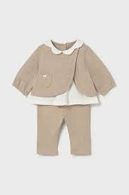 Mayoral Baby Girls Trouser Set In Beige or Red AW25