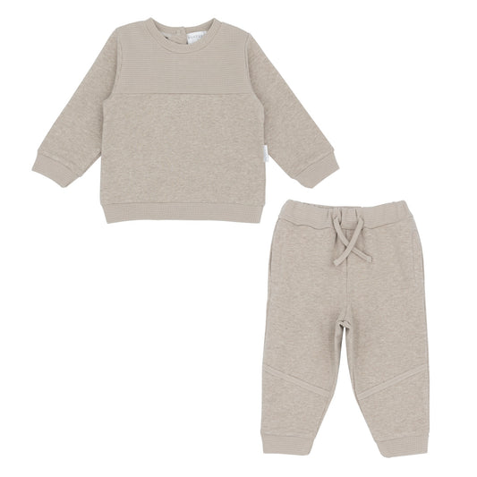 Pastels & Co Boys Beige Sweatshirt and Jogger Set AW25 Morris