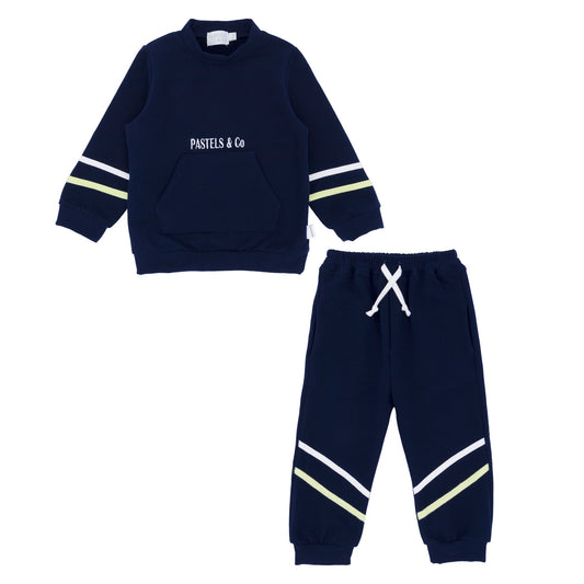 Pastels & Co Boys Navy Sweatshirt & Joggers Set AW25 Miller