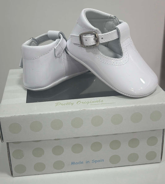 Pretty Originals White Patent Soft Sole Shoe
