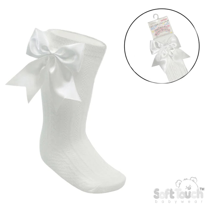 Soft Touch Bow Knee Highs Cream