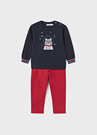 Mayoral Boys Trouser and Jumper Set Red / Navy AW
