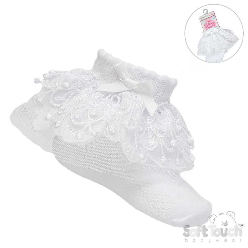 Soft Touch Girls Bell Lace Socks