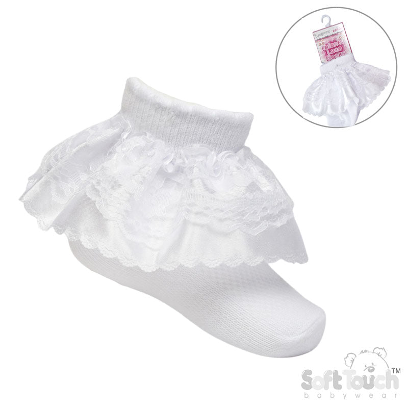 Soft Touch Girls Lace Socks
